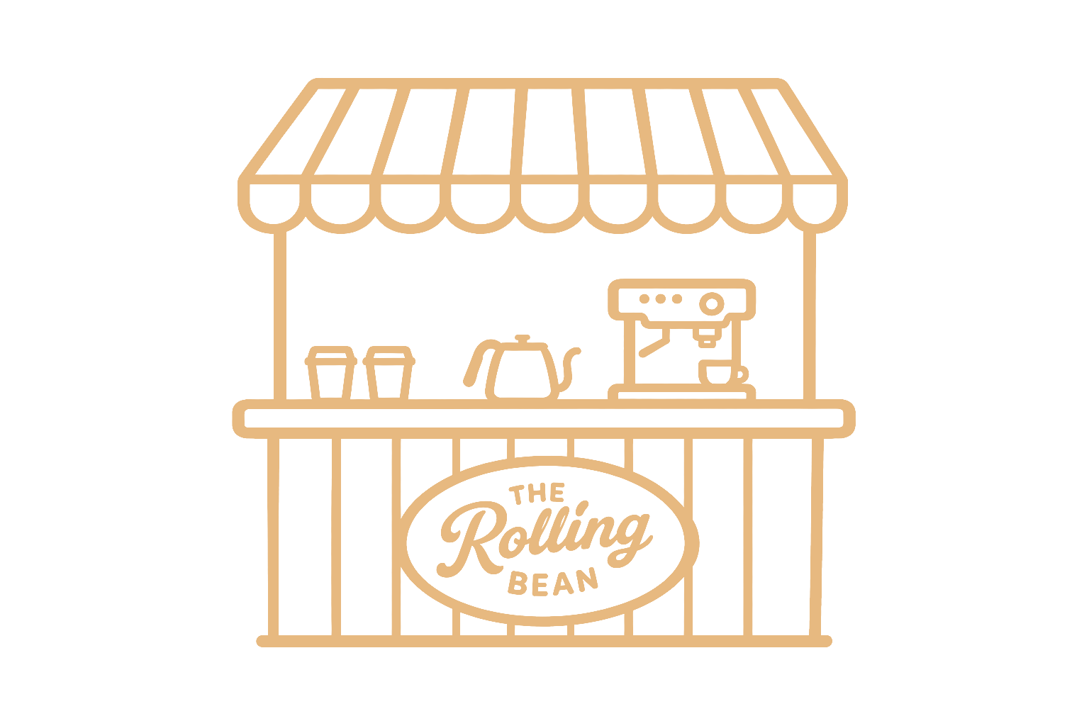 Illustration of The Rolling Bean coffee cart
